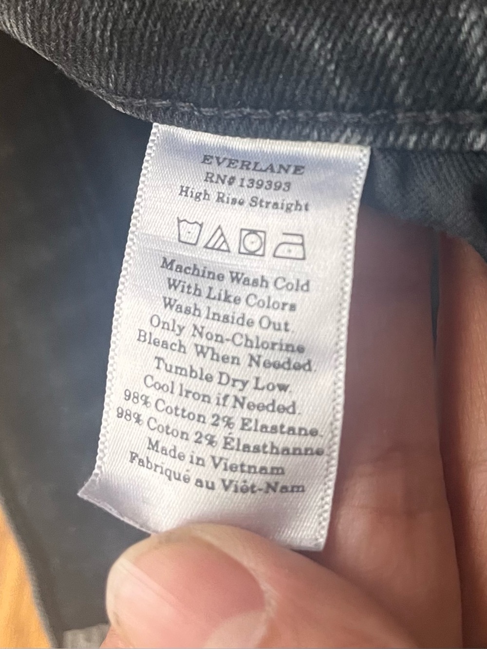 EVERLANE High Rise Straight Jeans Dark Wash Size 28 - Picture 7 of 7